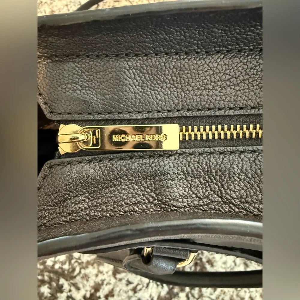 Michael Kors Lock Black and Gold Satchel with Luxurious Leather - Picture 7 of 16